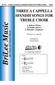 Three A Cappella Spanish Songs SA choral sheet music cover Thumbnail